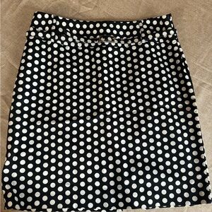 Rafaella size 12 black and white polka dot skirt with belt